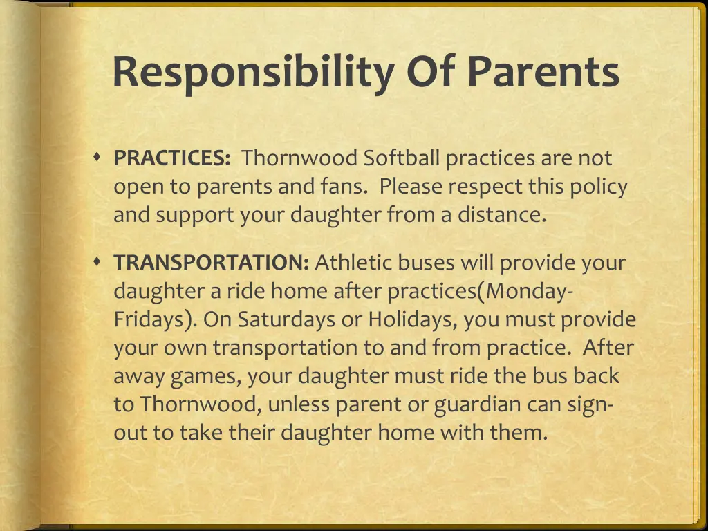 responsibility of parents