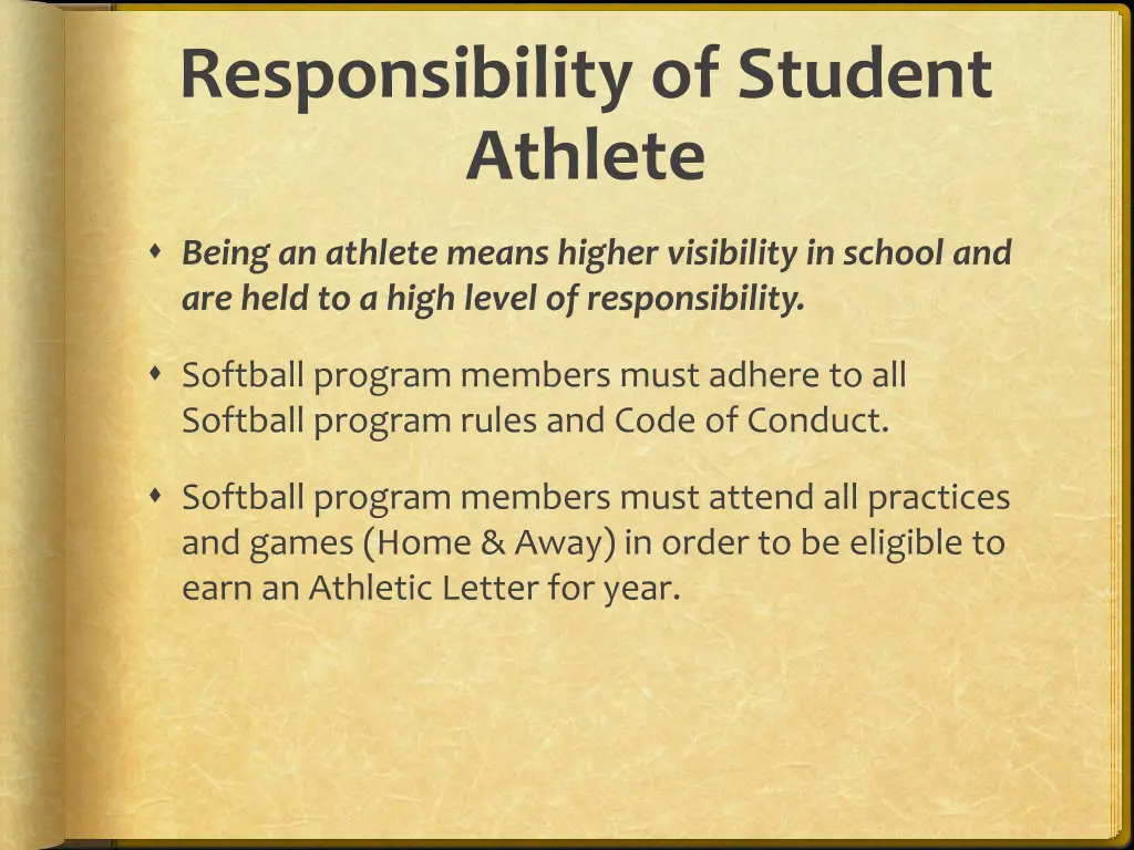 responsibility of student athlete 1