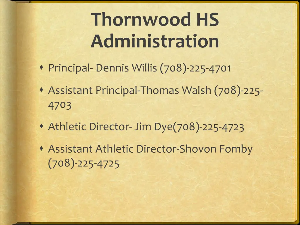 thornwood hs administration