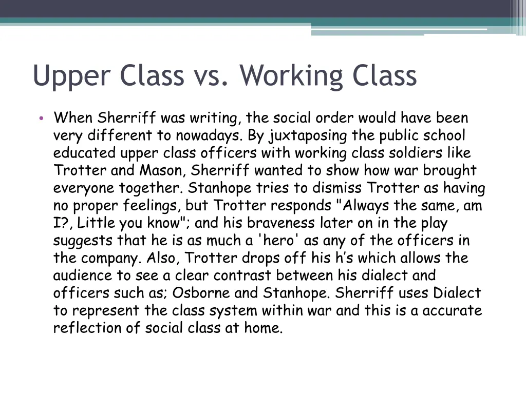 upper class vs working class