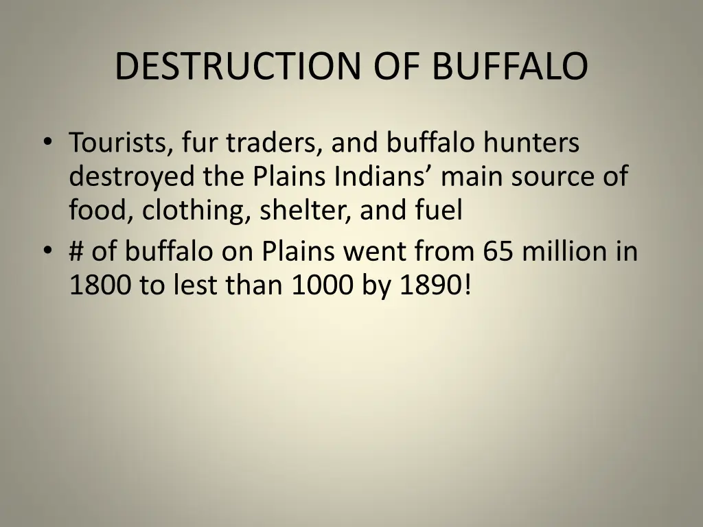 destruction of buffalo