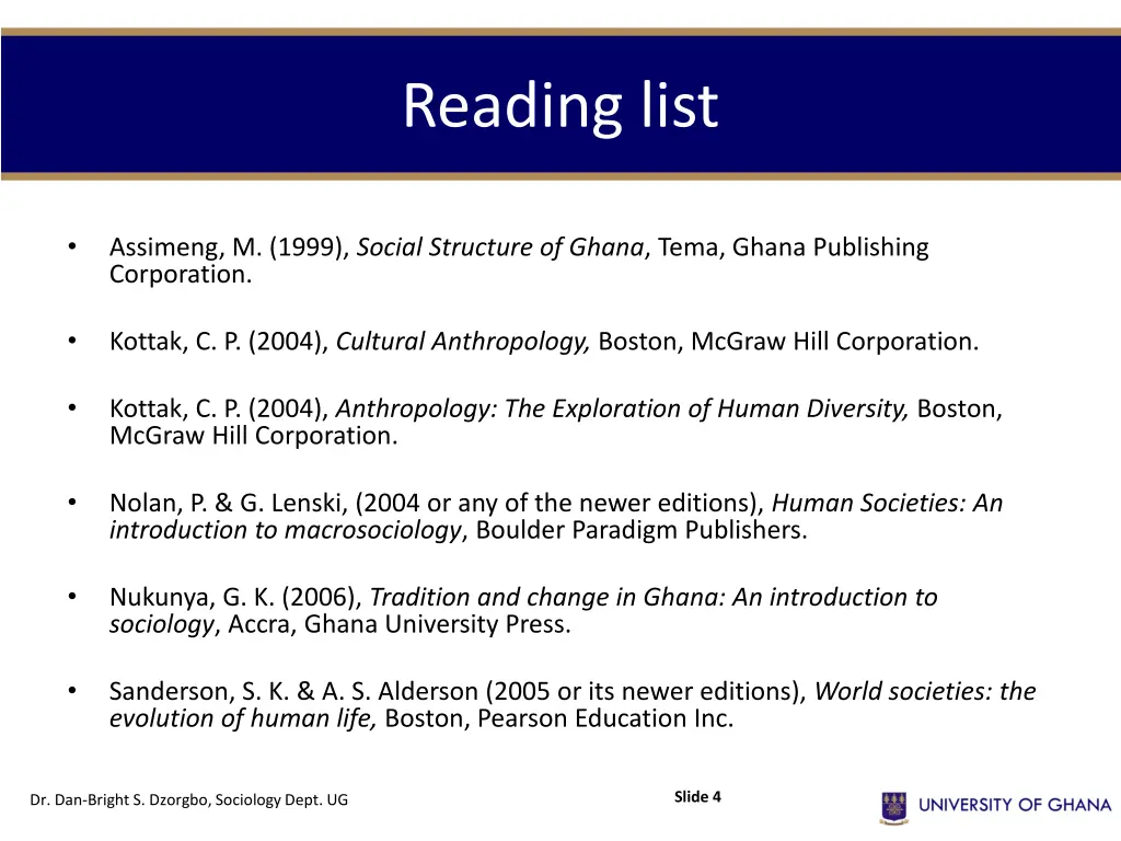 reading list