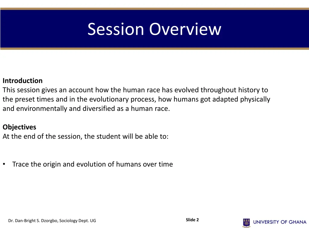 session overview