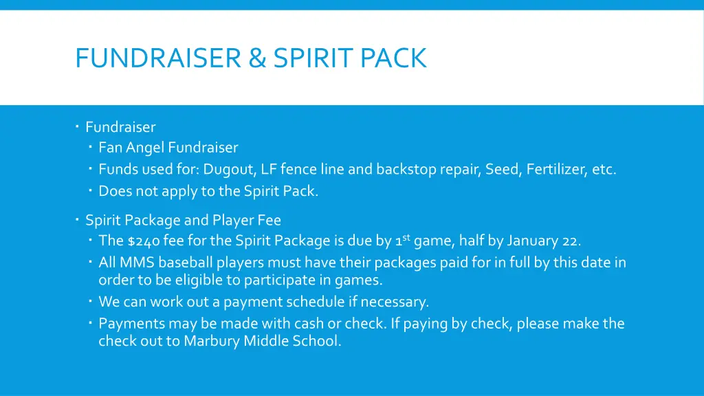 fundraiser spirit pack