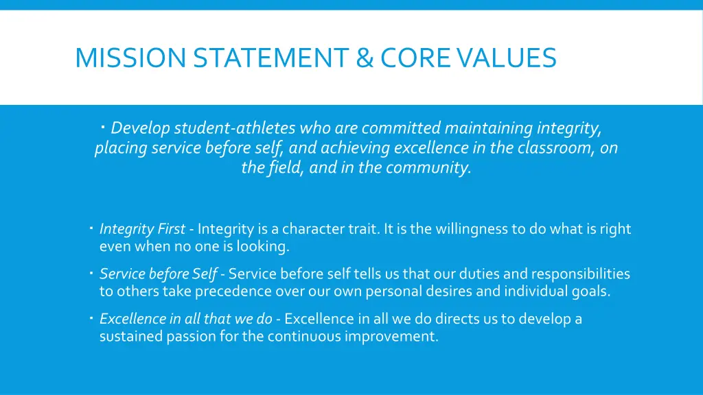 mission statement core values