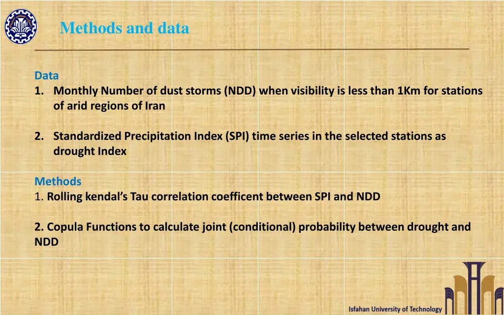 methods and data