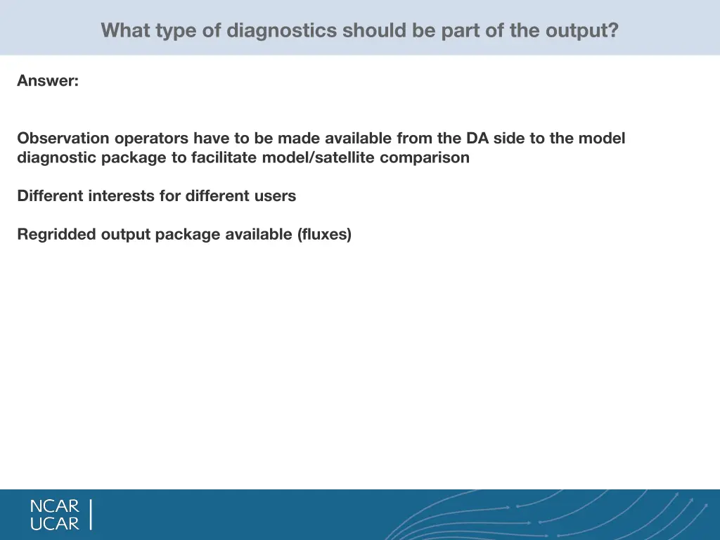 what type of diagnostics should be part