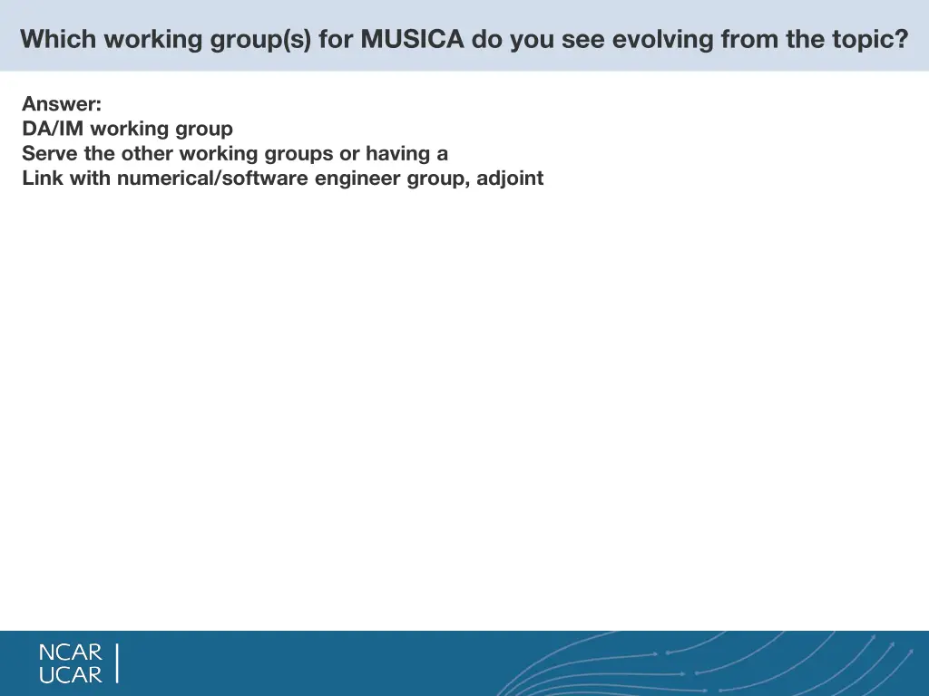 which working group s for musica