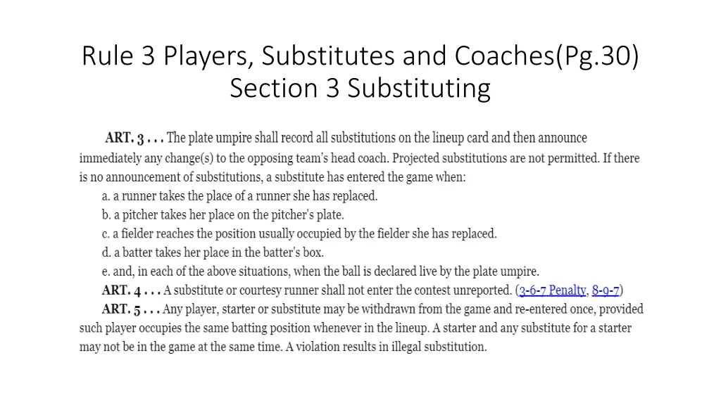 rule 3 players substitutes and coaches 11