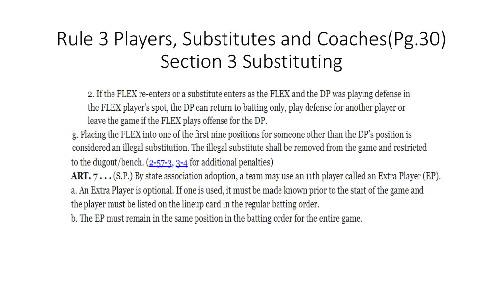 rule 3 players substitutes and coaches 14