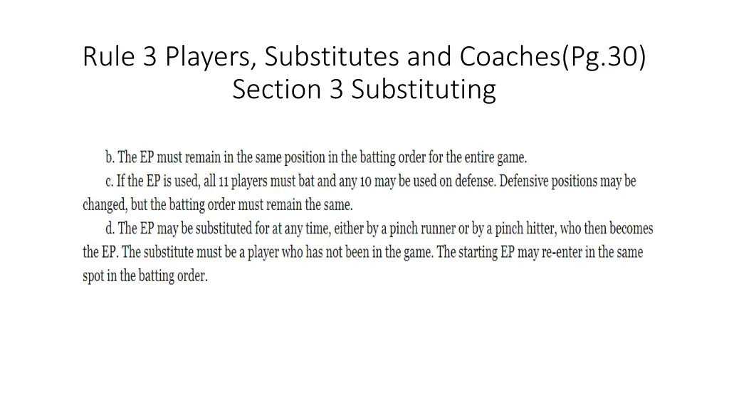 rule 3 players substitutes and coaches 15