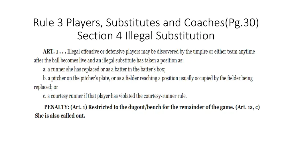 rule 3 players substitutes and coaches 18