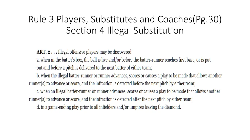 rule 3 players substitutes and coaches 19