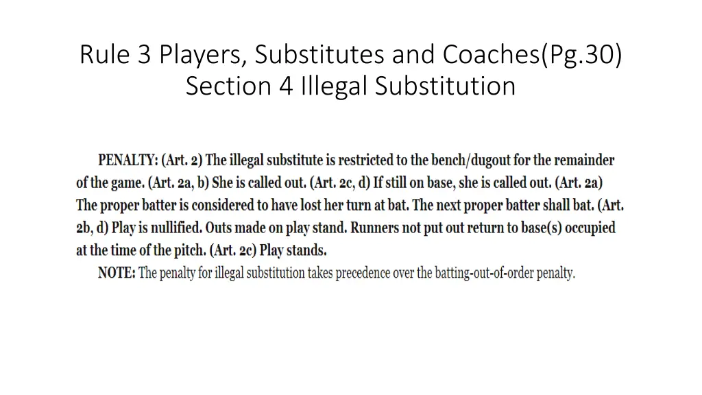 rule 3 players substitutes and coaches 20