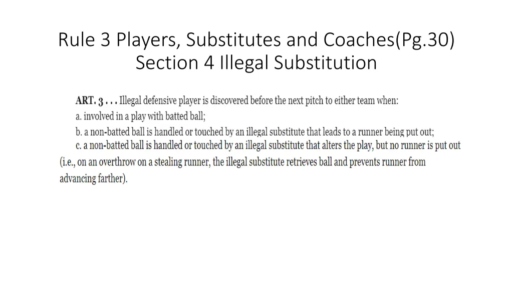 rule 3 players substitutes and coaches 21