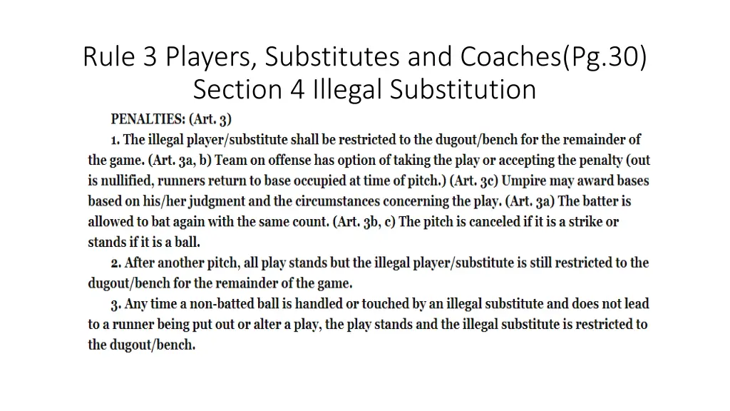 rule 3 players substitutes and coaches 22