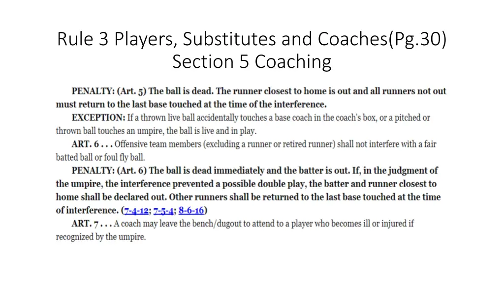 rule 3 players substitutes and coaches 25