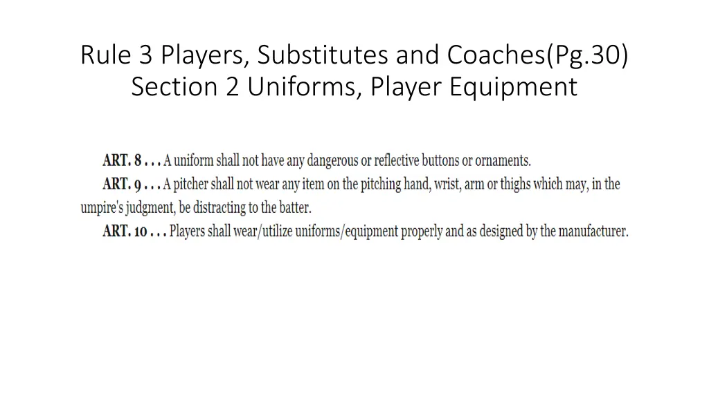 rule 3 players substitutes and coaches 6