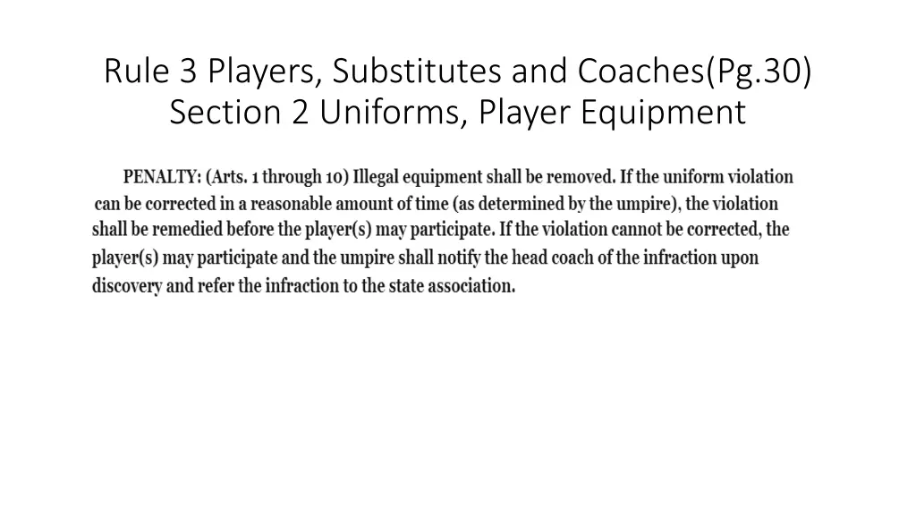 rule 3 players substitutes and coaches 7