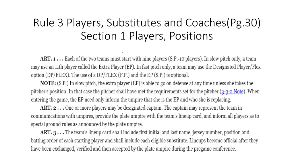 rule 3 players substitutes and coaches