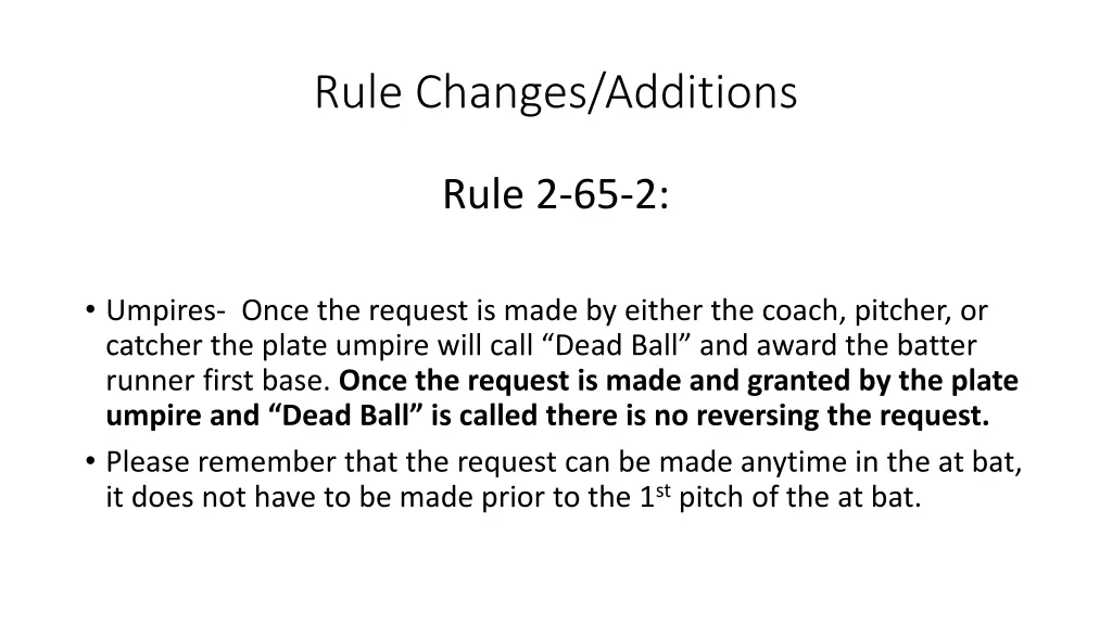 rule changes additions 1