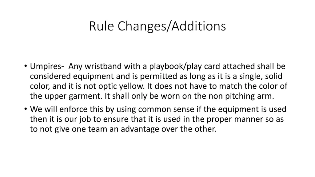 rule changes additions 5