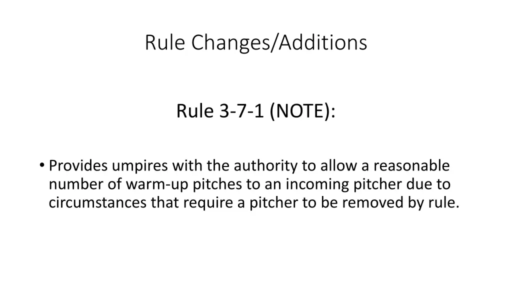 rule changes additions 6