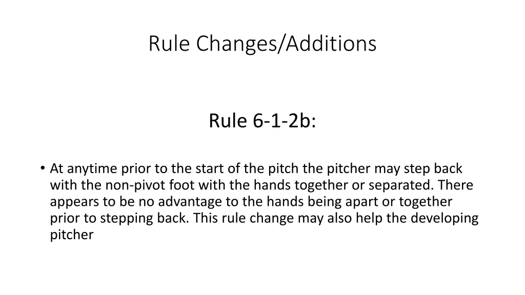 rule changes additions 8