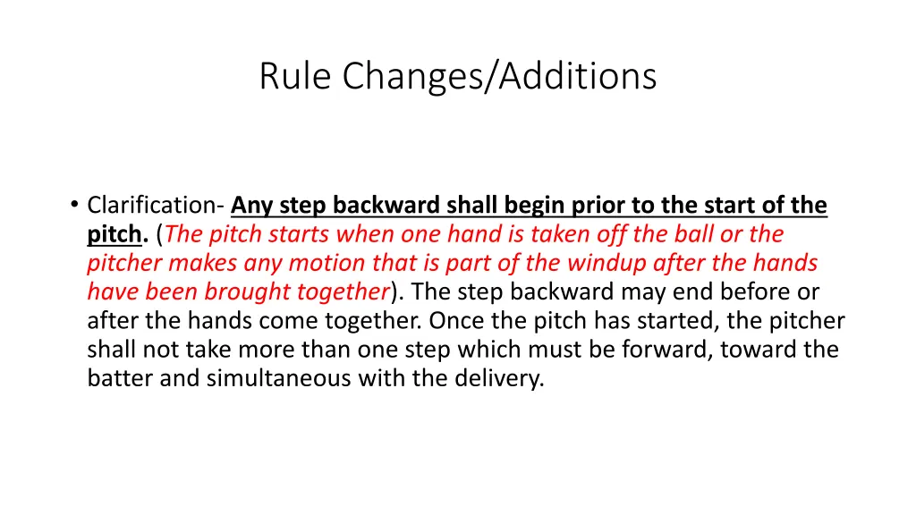 rule changes additions 9