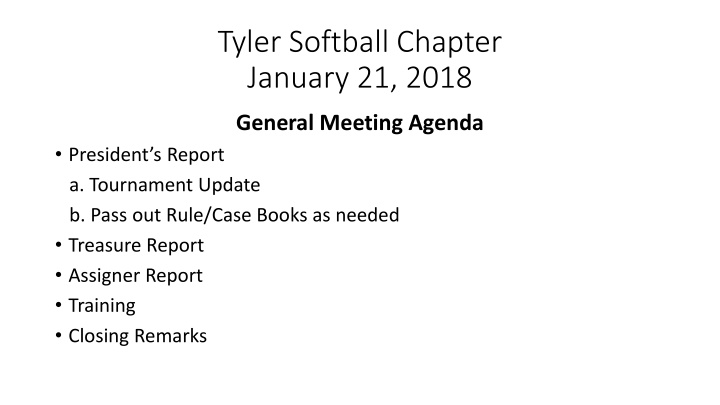 tyler softball chapter january 21 2018