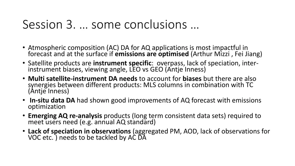 session 3 some conclusions