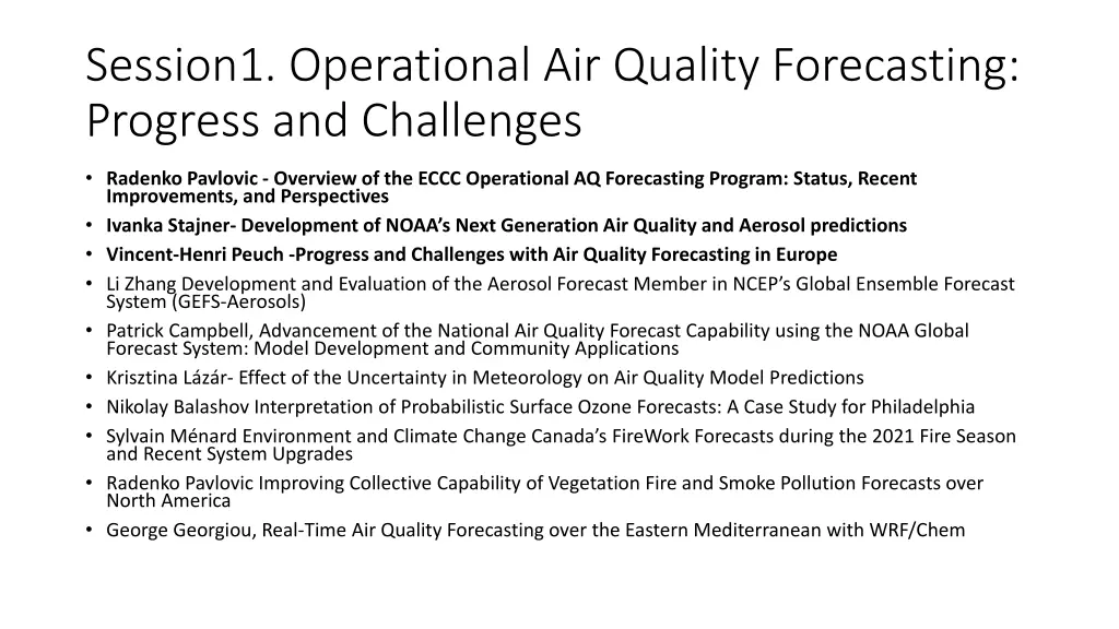 session1 operational air quality forecasting