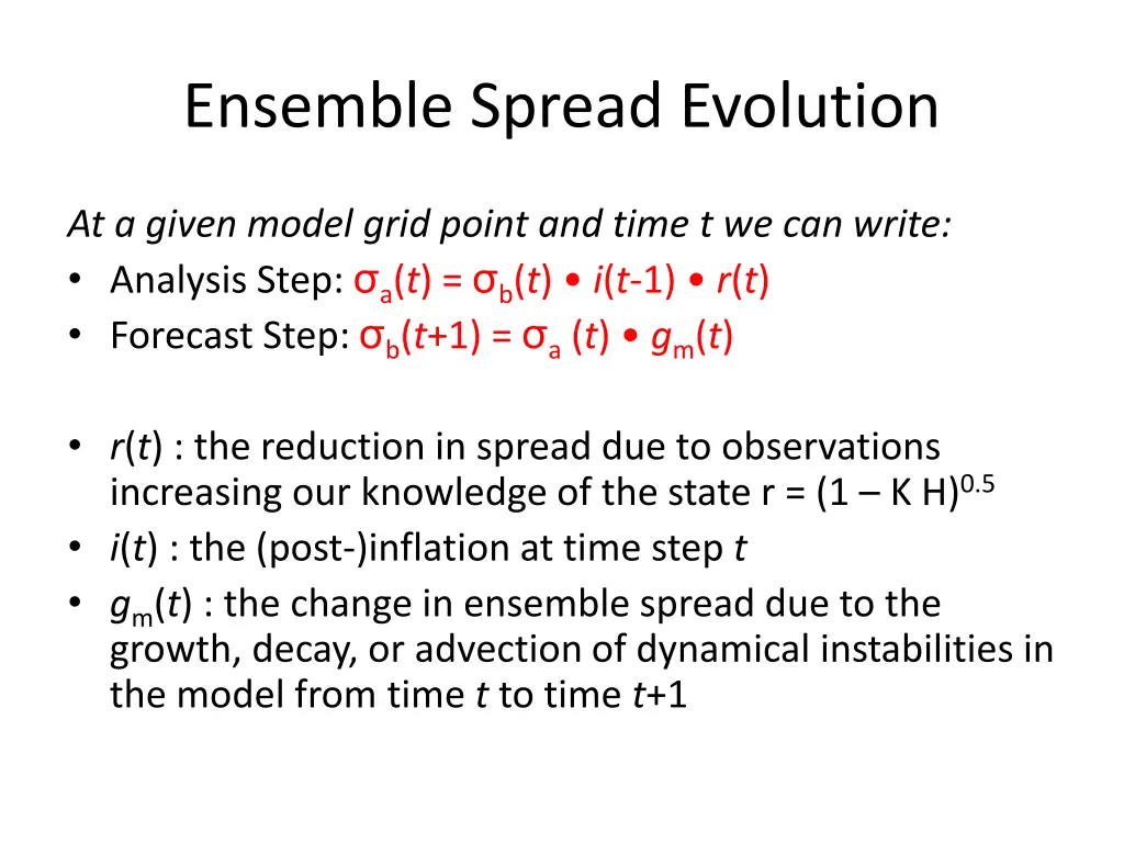 ensemble spread evolution