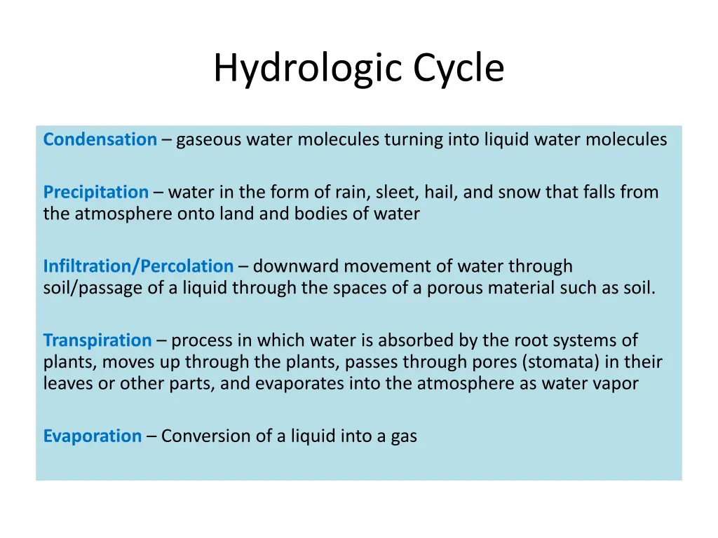 hydrologic cycle 1