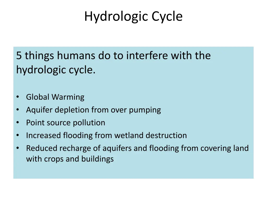 hydrologic cycle 2