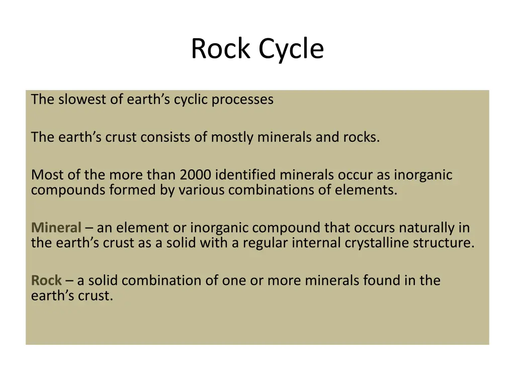 rock cycle 1