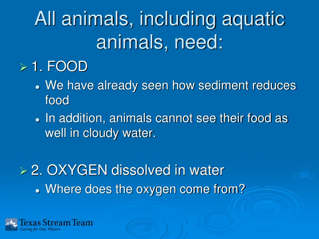 all animals including aquatic animals need 1 food