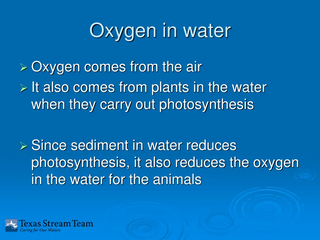 oxygen in water