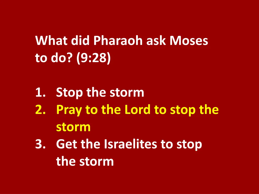 what did pharaoh ask moses to do 9 28 1