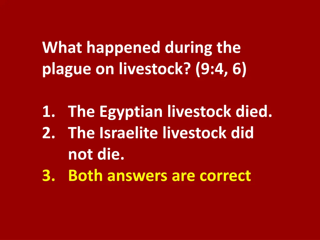 what happened during the plague on livestock 9 4 6 1