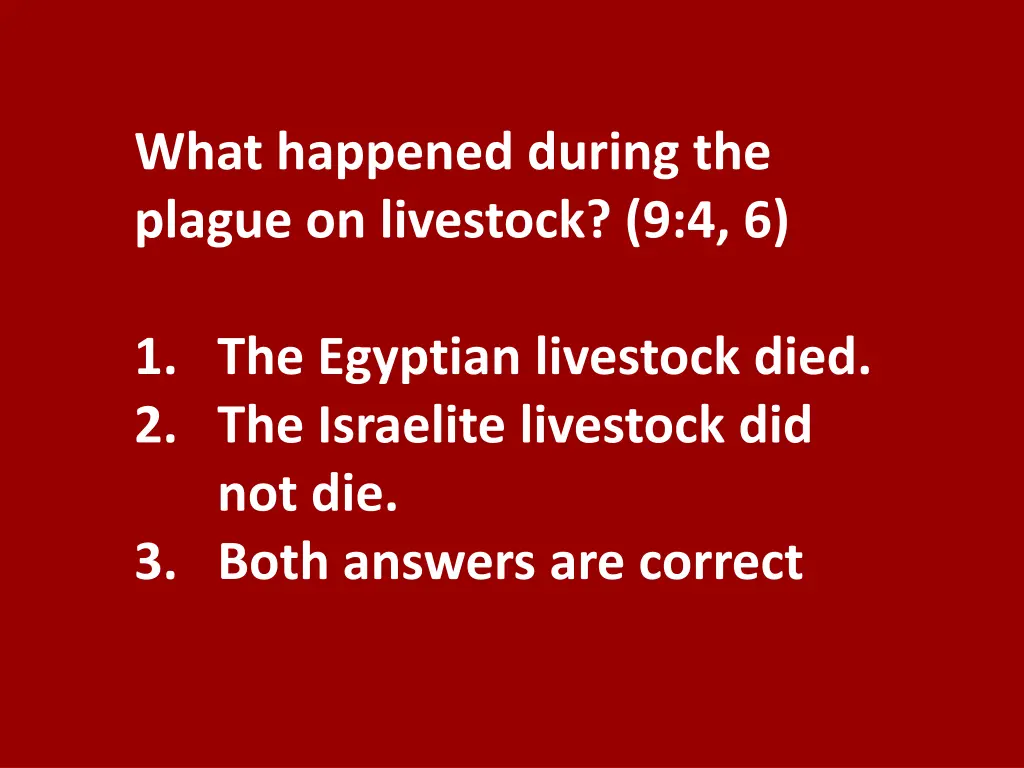 what happened during the plague on livestock 9 4 6