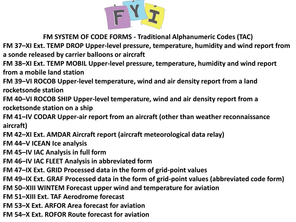 fm system of code forms traditional alphanumeric 1