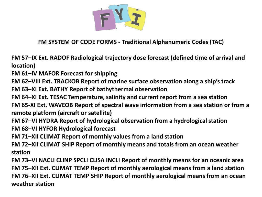 fm system of code forms traditional alphanumeric 2