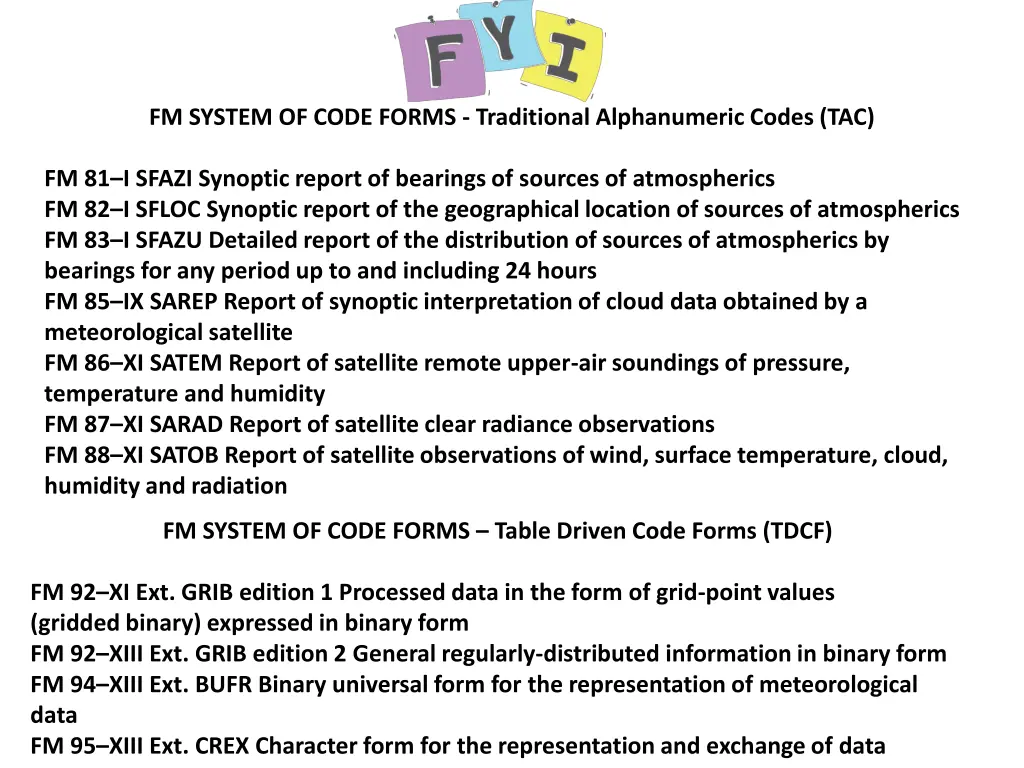 fm system of code forms traditional alphanumeric 3