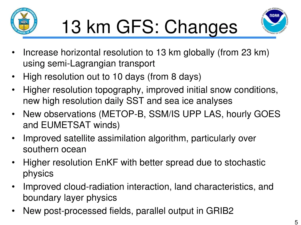 13 km gfs changes