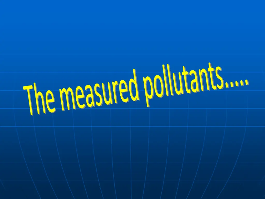 the measured pollutants