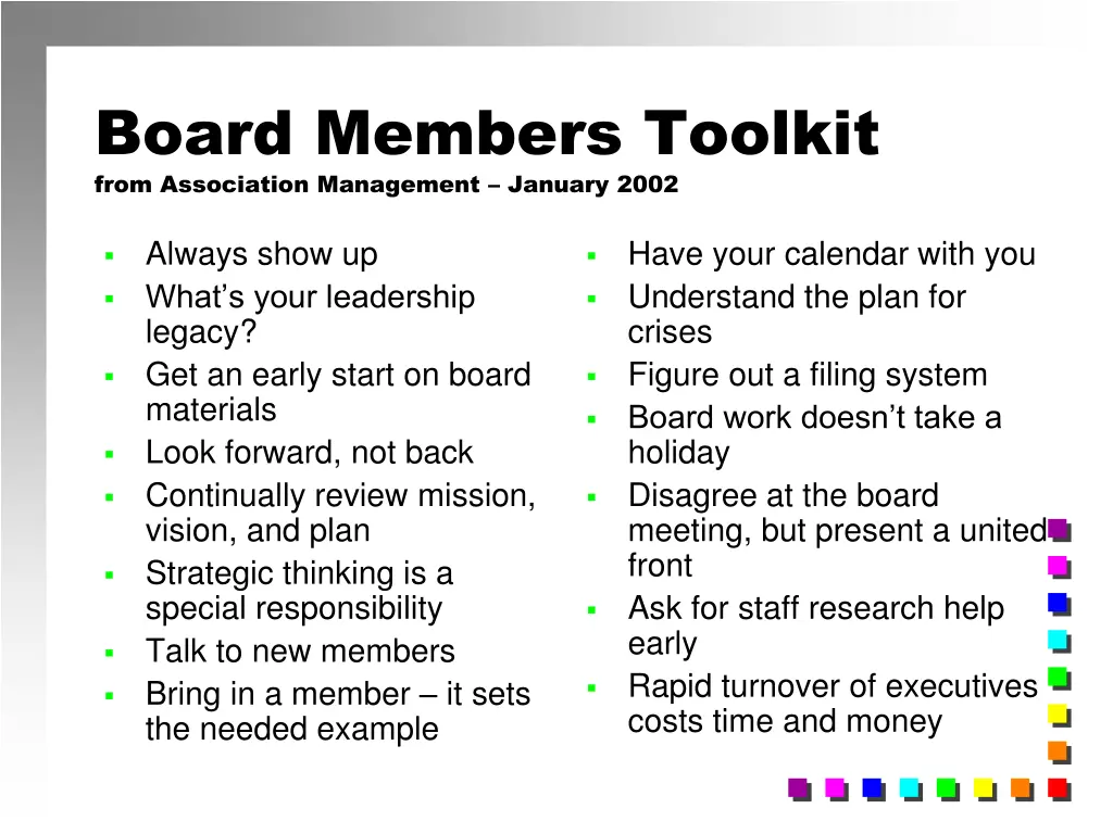 board members toolkit from association management