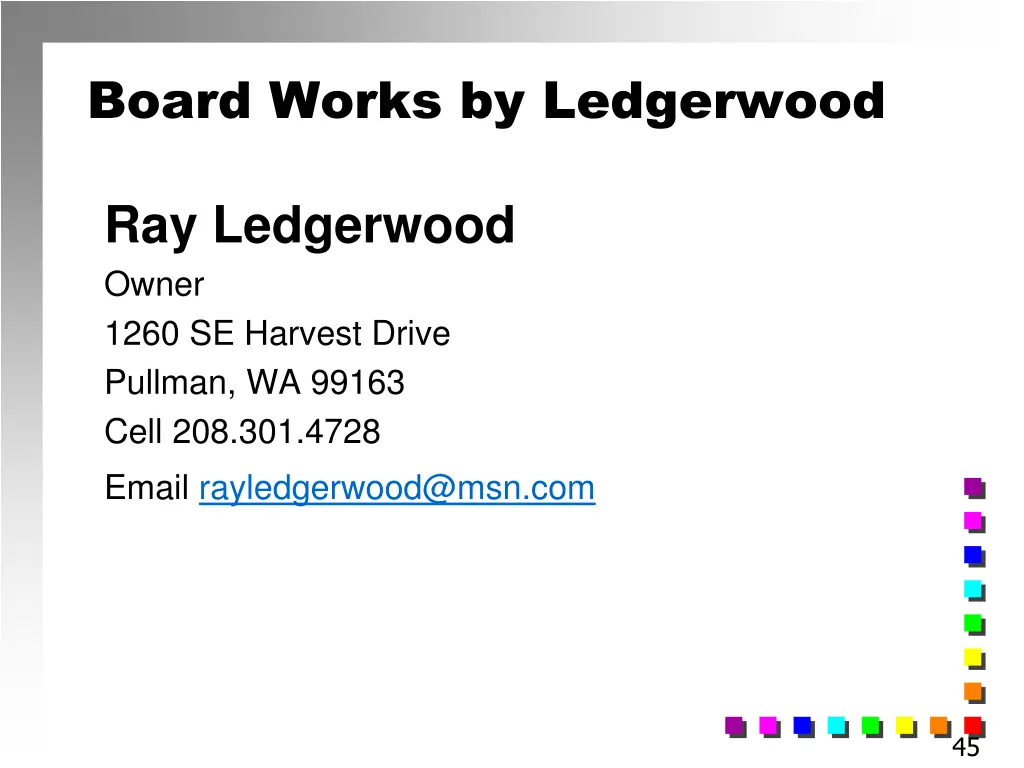 board works by ledgerwood