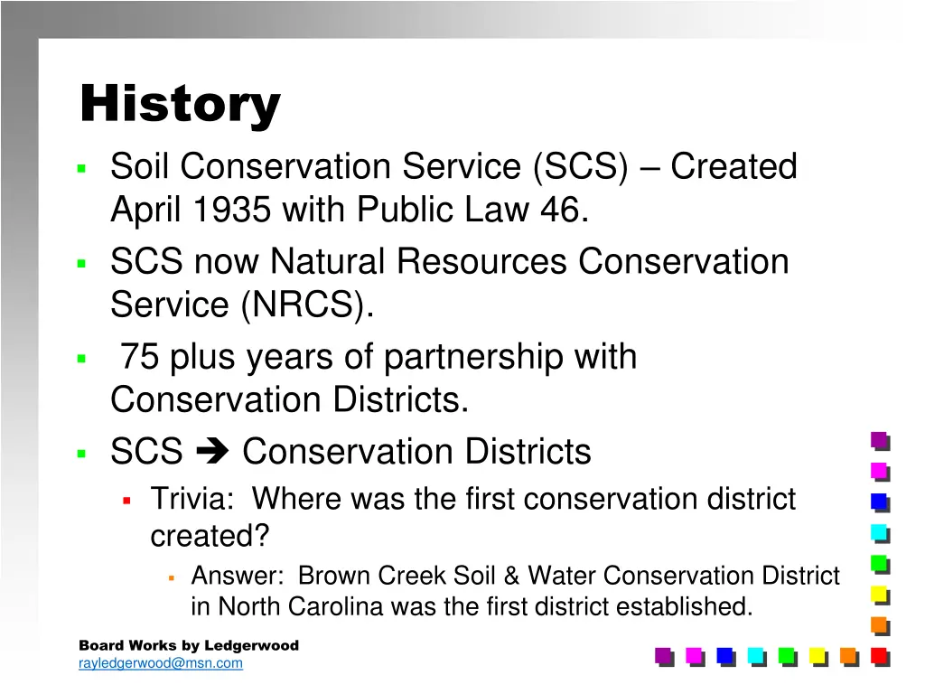 history soil conservation service scs created