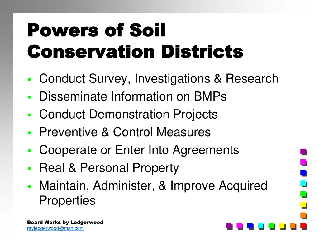 powers of soil powers of soil conservation